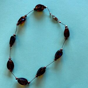 Brown and black beaded necklace 🌺